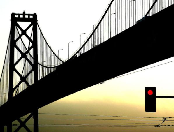 Beautiful silhouette  photography of bridge