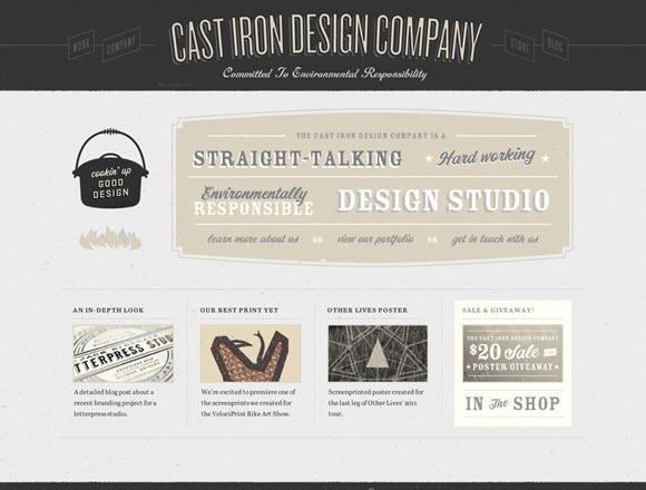 Cast Iron Design is a portfolio website that provide servises for designers