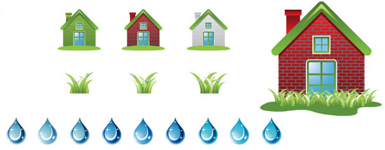 Ecology Icon Set Vector home designs for computer usage