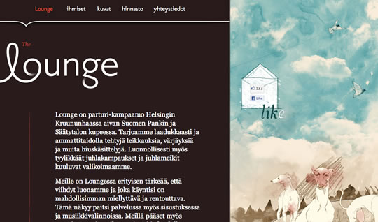 Lounge is a dedicate single page design with typographic header menu