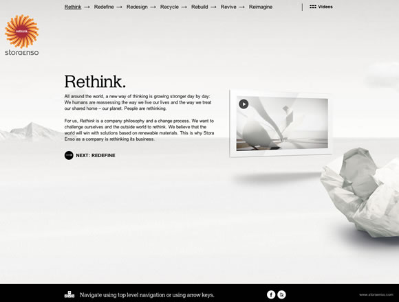 Stora Enso is a light color website that express uniqueness Stora Enso is a light color website that express uniqueness