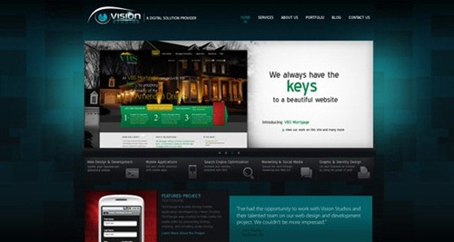 Vision Studios Design is a cool website desing