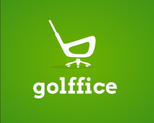 Golffice is a green color golf logo design