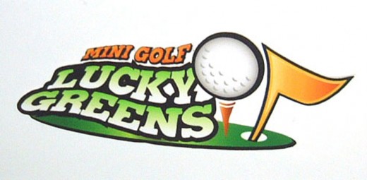 Lucky Greens Logo design using golf logo