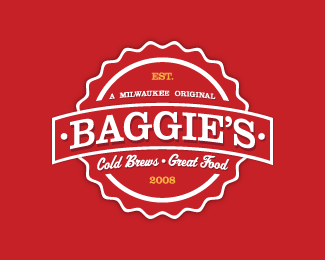 Baggie’s Brew Pub Logo V3 is a red color logo design