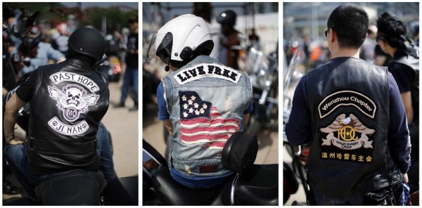 Jackets bikers who take part in the annual Harley Davidson rally