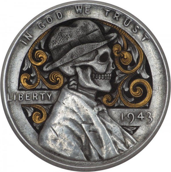 Inspirational Hobo Nickels Carved from Clad Coins 