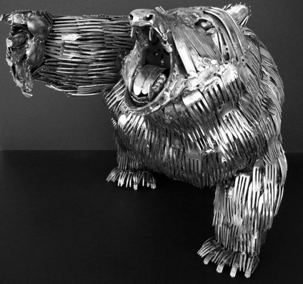 Truly Amazing Animal Sculptures Made Entirely Out Of Cutlery