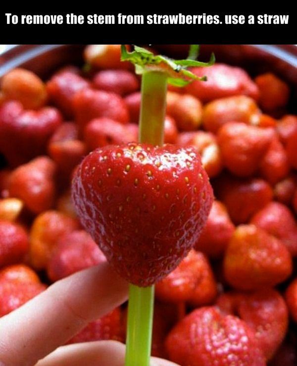 How to remove stem from strawberries