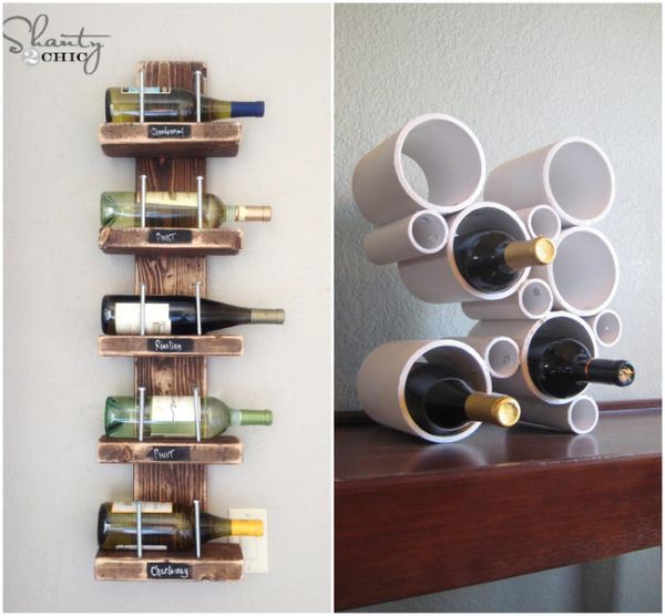 Homemade wine racks