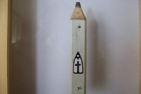 Pencil-graphite sculpture Cerkahegyzo