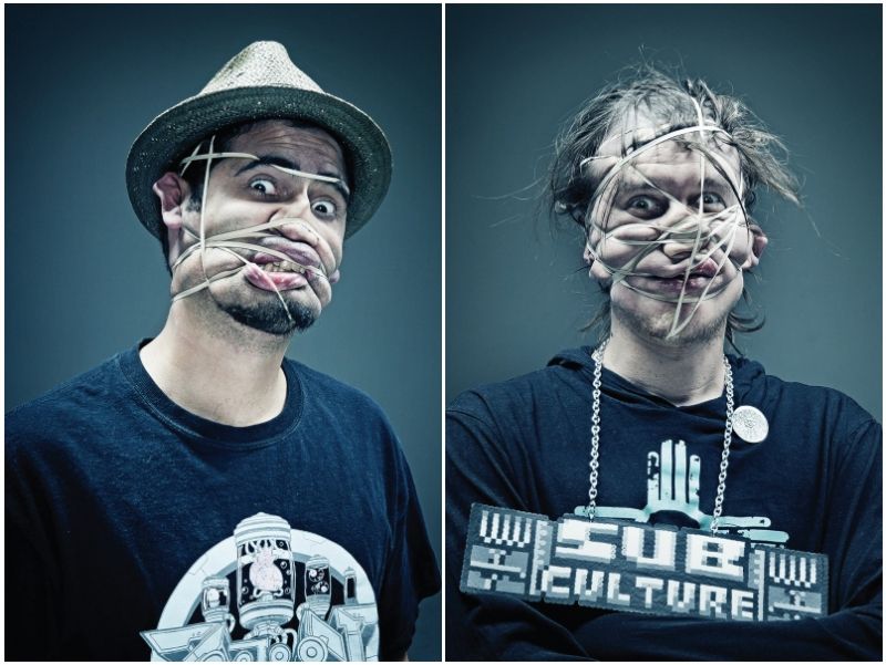 Bizarre Rubber Band Portraits by Wes Naman
