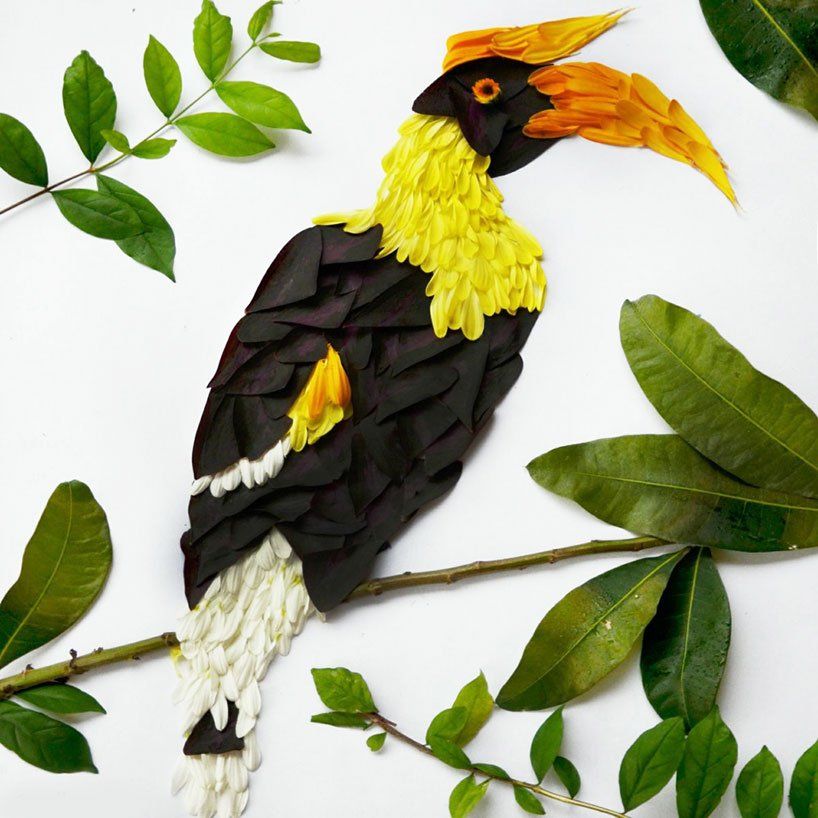 Exotic Birds Created with Flower Petals (14 Pictures)