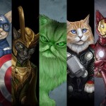 Cats as Superheroes by Artist Jenny Parks