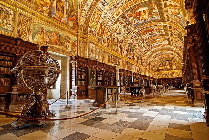 Library of El Escorial in Madrid, Spain