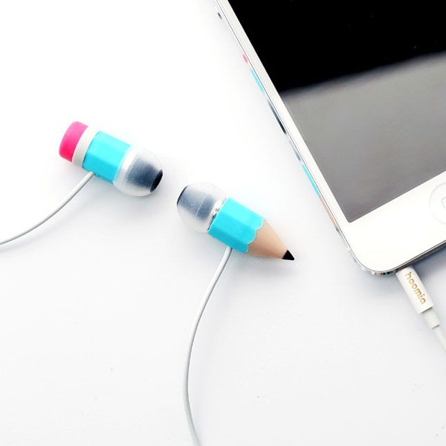 Headphones + pencil + eraser