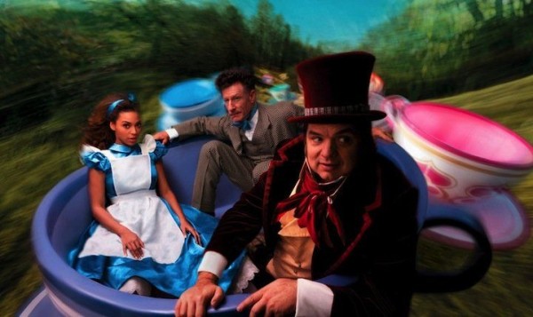 Beyonce, Oliver Platt and Lyle Lovett as the characters of 'Alice in Wonderland.'