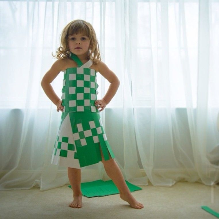 Mini Fashion Designer Mayhem Creates Amazing Dresses Out Of Paper and Tape