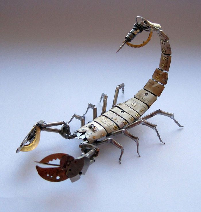 Mind-blowing Tiny Mechanical Insects Made out of Watch Parts