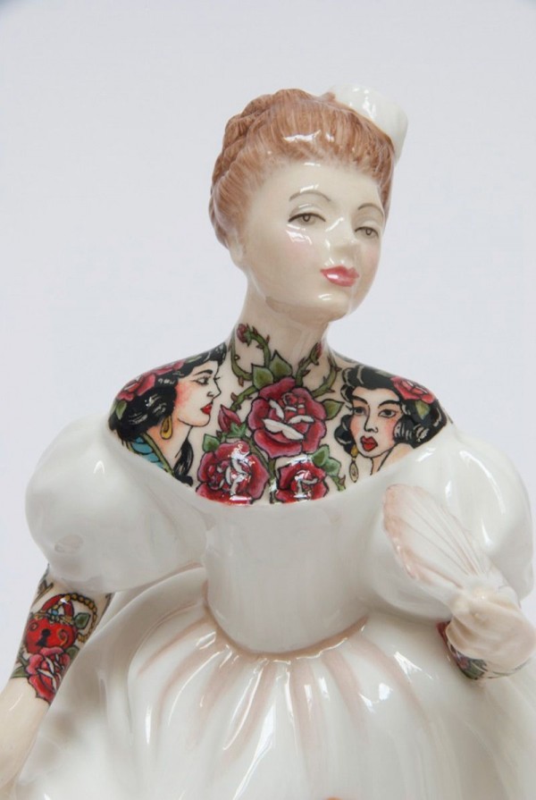 Tattooed Porcelain Figurines by Jessica Harrison
