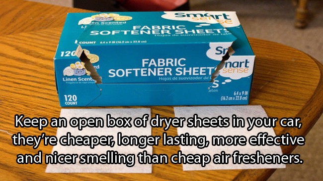 Keep Your Car Fresh With Dryer Sheets