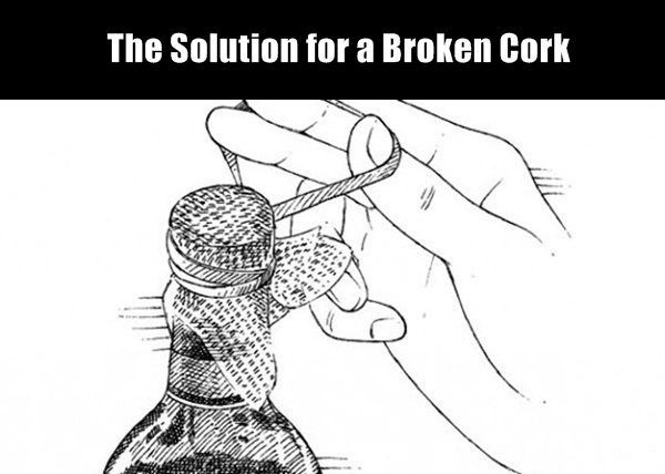 Solution for a broken cork