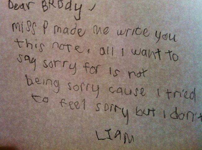 Kids have the best apologies
