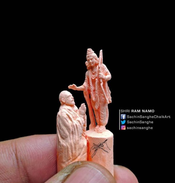 The Meticulous Sculptures on White Chalks by Sachin Sanghe