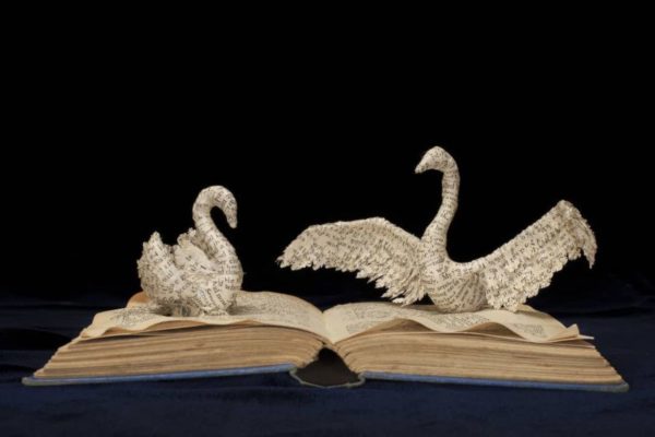 Paper Sculptures With The Pages Of Books