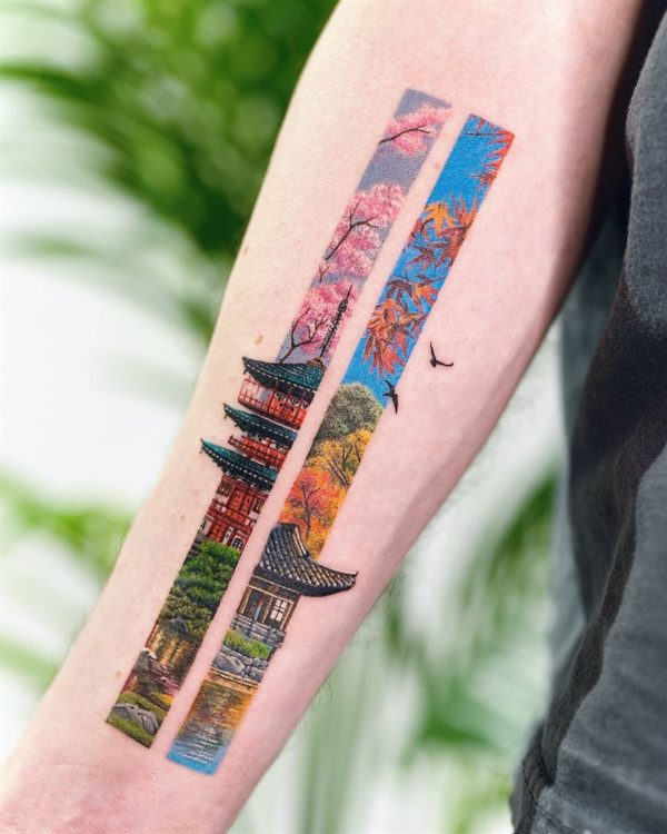 Vertical Tattoos That Illustrate The Beauty Of Asian Culture