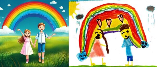 Children's Drawings Transformed Into Masterpieces Using Adobe's Firefly AI