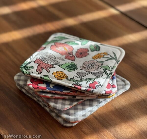 1. Reversible Fabric Coasters